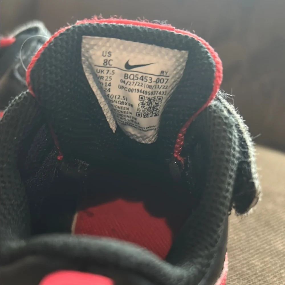 Nike Red and Black Velcro Sneakers - Picture 4 of 5